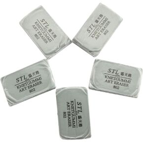 5-Pack Art Sketch Pencil Pastel Painting Special Eraser,Art Kneaded Eraser Drawing Tools for School Student Stationery Office Supplies(Gray)
