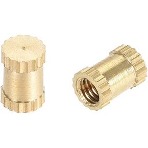 uxcell Knurled Insert Nuts, M3 x 6mm(L) x 4mm(OD) Female Thread Brass Embedment Assortment Kit, 50 Pcs