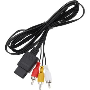 The Lord of the Tools 1Pcs AV Composite Video Cable Cord Replacement Compatible with Nintendo 64 N64/ Gamecube/SNES AV Cable Replacement Wire Cords