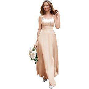 Spaghetti Straps Chiffon Bridesmaid Dresses Sleeveless Wedding Guest Dresses Long Formal Evening Party Gowns