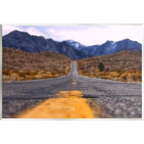 Stupell Industries Rural Ground View Country Highway Road Distant Peaks Wood Wall Art, Design By Jeff Poe