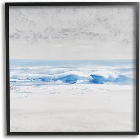 Stupell Industries Abstract Ocean Shoreline Waves Nautical Beach Design Framed Wall Art, Design By Tim OToole