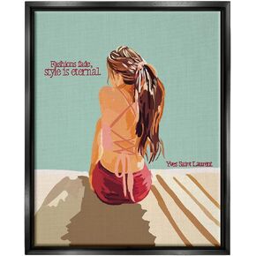 Stupell Industries Style is Eternal Motivating Fashion Quote Beach Woman Canvas Wall Art, Design By Amelia Noyes