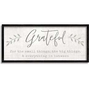 Stupell Industries Uplifting Gratitude Phrase Botanical Sprig Typography Framed Wall Art, Design By Natalie Carpentieri