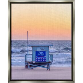 Stupell Industries Tranquil Orange Sunset Beach Hut Ocean Shore Canvas Wall Art, Design By Jeff Poe