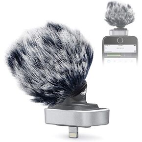 SUNMON Microphone Furry Windscreen Compatible with Shure MV88, Muff Windshield Windjammer Deadcat for MV88 iOS Microphone suitable for iPhone/iPad