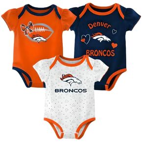Outerstuff NFL Newborn Infants Play with Heart Fan 3 Piece Onsie Creeper Bodysuit Romper Set