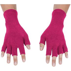 Unisex Men Women Half Finger Stretchy Knit Fingerless Winter Gloves