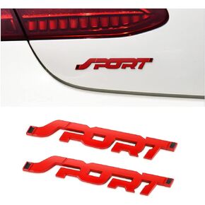 2PCS 3D Metal Car Sport Sticker, Car Side Fender Rear Trunk Emblem Badge Decals, Auto Tailgate Sport Logo Decoration Accessories, Compatible for All Truck SUV Pickup Models (Black)