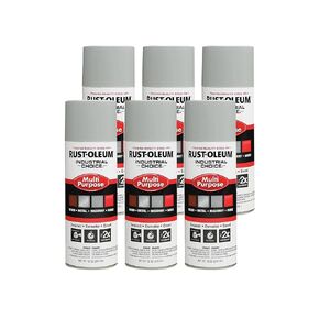 Rust-Oleum 214647-6PK Industrial Choice 1600 System Multi-Purpose Spray Paint, 12 oz, ANSI 70 Light Gray, 6 Pack