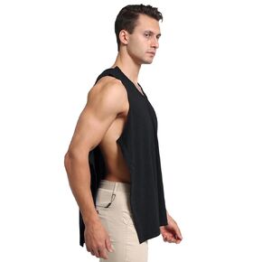 Unisex Post Shoulder Surgery Tank Tops Arm Chest Recovery Tear Way Crewneck Cloth Left and Right Side Snap Access Full Open Sleeveless Shirts Workout Tee Adaptive Clothing Dark Grey