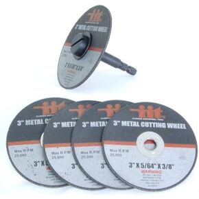 3" Metal Cutting Wheels W/ 1/4" Mandrel, 5Pc #80210