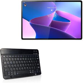 BoxWave Keyboard Compatible with Lenovo Tab P12 Pro - SlimKeys Bluetooth Keyboard, Portable Keyboard with Integrated Commands for Lenovo Tab P12 Pro - Jet Black