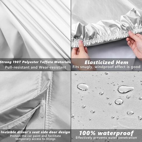 for Subaru Forester 2009-2023 Car Cover,Sun Rain UV Dust Snow Protection Outdoor Cover,Waterproof 190T All Weather Car Covers with Zipper Door in Saudi Arabia