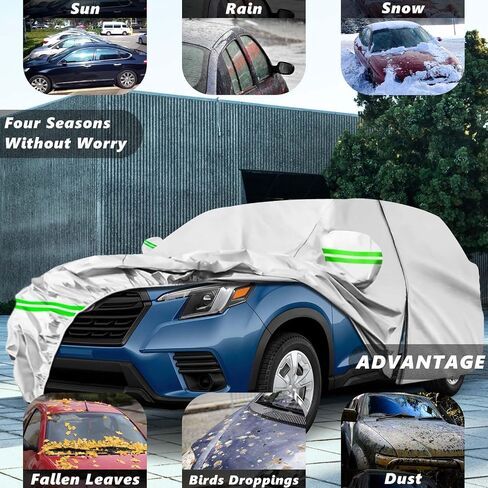 for Subaru Forester 2009-2023 Car Cover,Sun Rain UV Dust Snow Protection Outdoor Cover,Waterproof 190T All Weather Car Covers with Zipper Door in Saudi Arabia