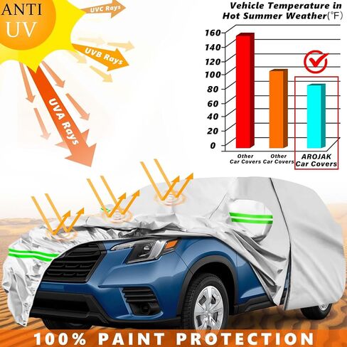 for Subaru Forester 2009-2023 Car Cover,Sun Rain UV Dust Snow Protection Outdoor Cover,Waterproof 190T All Weather Car Covers with Zipper Door in Saudi Arabia