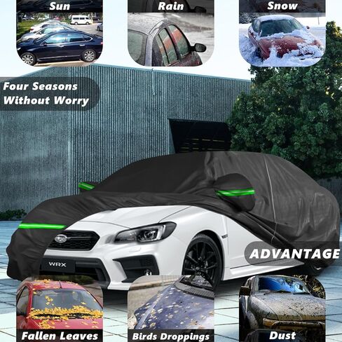 for Subaru Forester 2009-2023 Car Cover,Sun Rain UV Dust Snow Protection Outdoor Cover,Waterproof 190T All Weather Car Covers with Zipper Door in Kuwait