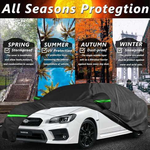 for Subaru Forester 2009-2023 Car Cover,Sun Rain UV Dust Snow Protection Outdoor Cover,Waterproof 190T All Weather Car Covers with Zipper Door in Kuwait