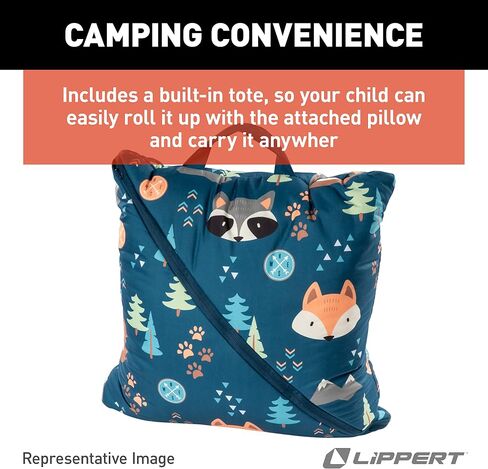 Thomas Payne Children’s Sleeping Bag for Camping and Sleepovers with Durable Material, Zippered Closure, Built-in Carrying Tote, Machine Washable, Dryer Safe in Saudi Arabia