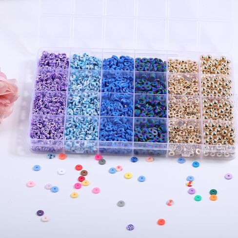 PIPIDREAM 3000PCS Black White Clay Bead Bracelet Kit，Friendship Bracelet Making Kit with Gold Beads Clay Bead Bracelet Jewelry Making Kit in Saudi Arabia