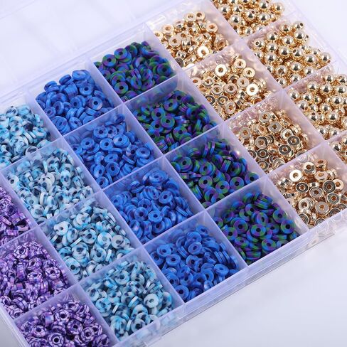 PIPIDREAM 3000PCS Black White Clay Bead Bracelet Kit，Friendship Bracelet Making Kit with Gold Beads Clay Bead Bracelet Jewelry Making Kit in Saudi Arabia