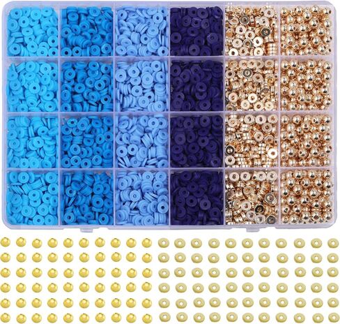PIPIDREAM 3000PCS Black White Clay Bead Bracelet Kit，Friendship Bracelet Making Kit with Gold Beads Clay Bead Bracelet Jewelry Making Kit in Saudi Arabia