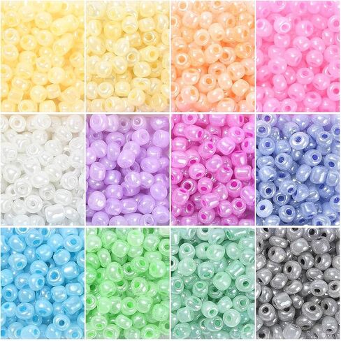LiQunSweet 5530 Pcs 10 Colors 8/0 Pastel Candy Color Solid Glass Seed Beads Round Hole Frosted Round Mini Bead with Container Box for Jewelry Making - 3~4x2~3mm in Saudi Arabia