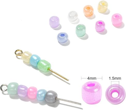 LiQunSweet 5530 Pcs 10 Colors 8/0 Pastel Candy Color Solid Glass Seed Beads Round Hole Frosted Round Mini Bead with Container Box for Jewelry Making - 3~4x2~3mm in Saudi Arabia
