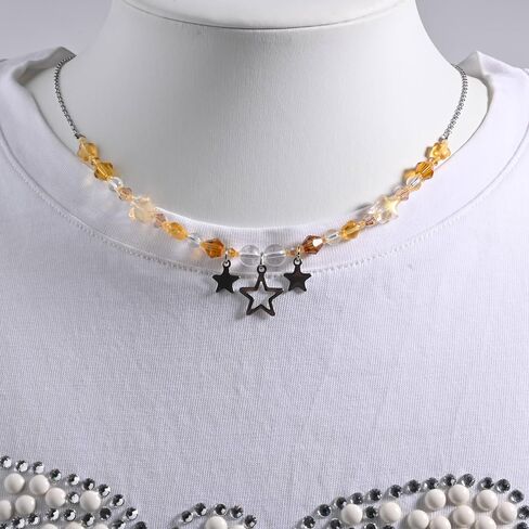 Red Bead Necklace Garnet Beaded Choker Healing Crystal Necklace Stainless Steel Stone Gemstone Star Pendant Necklace Jewelry Gifts For Women Friend Mom Wife Sister Garnet in Saudi Arabia