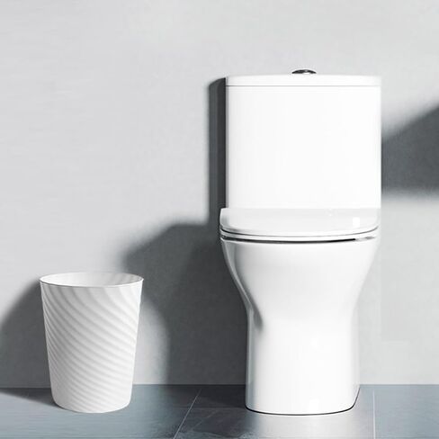 Bathroom Trash Can, 3 Pack 1.8 Gallons Small Trash Can with Trash Bags, Bathroom Garbage Can, Plastic Trash Bin, Round Waste Basket for Bathroom, Bedroom, Office, Kitchen, Room, Compact Space (White) in Saudi Arabia