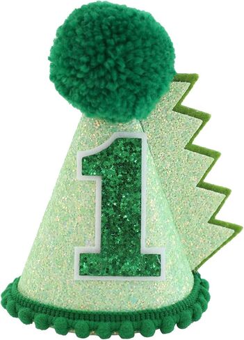 قبعة عيد ميلاد ديناصور خضراء قبعة عيد الميلاد الأول زينة للأطفال البنات والأولاد مصنوعة يدويًا من الزي الطبيعي قبعة حفلات عيد الميلاد الأولى in Kuwait