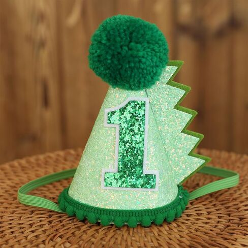 قبعة عيد ميلاد ديناصور خضراء قبعة عيد الميلاد الأول زينة للأطفال البنات والأولاد مصنوعة يدويًا من الزي الطبيعي قبعة حفلات عيد الميلاد الأولى in Kuwait