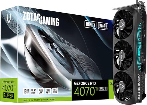 ZOTAC Gaming GeForce RTX 4070 Ti Super Trinity Black Edition DLSS 3 16GB GDDR6X 256-bit 21 Gbps PCIE 4.0 Gaming Graphics Card, IceStorm 2.0 Advanced Cooling, Spectra RGB Lighting, ZT-D40730D-10P in Saudi Arabia