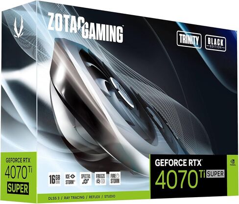 ZOTAC Gaming GeForce RTX 4070 Ti Super Trinity Black Edition DLSS 3 16GB GDDR6X 256-bit 21 Gbps PCIE 4.0 Gaming Graphics Card, IceStorm 2.0 Advanced Cooling, Spectra RGB Lighting, ZT-D40730D-10P in Saudi Arabia