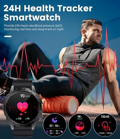 Smart Watches for Men(Dial/Answer Call),24/7 Heart Rate/SpO2 Sleep Monitor,1.43'' AMOLED Display,120+Sport Modes,Fitness Tracker,IP68 Waterproof Outdoor Smartwatch for Android iOS in Saudi Arabia