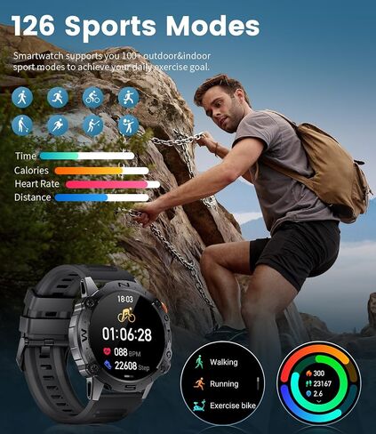 Smart Watches for Men(Dial/Answer Call),24/7 Heart Rate/SpO2 Sleep Monitor,1.43'' AMOLED Display,120+Sport Modes,Fitness Tracker,IP68 Waterproof Outdoor Smartwatch for Android iOS in Saudi Arabia
