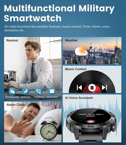 Smart Watches for Men(Dial/Answer Call),24/7 Heart Rate/SpO2 Sleep Monitor,1.43'' AMOLED Display,120+Sport Modes,Fitness Tracker,IP68 Waterproof Outdoor Smartwatch for Android iOS in Saudi Arabia
