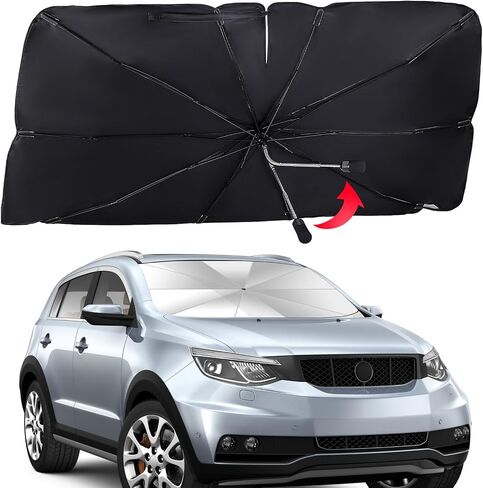 Car Windshield Sun Shade Umbrella for Car Front Windshield with Bendable Handle, Car Umbrella Sun Shade Block UV & Heat, Car Windshield Umbrella Fit Sedan SUV Pickup Most Vehicles in Saudi Arabia