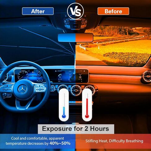 Car Windshield Sun Shade Umbrella for Car Front Windshield with Bendable Handle, Car Umbrella Sun Shade Block UV & Heat, Car Windshield Umbrella Fit Sedan SUV Pickup Most Vehicles in Saudi Arabia
