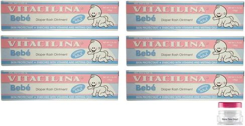 Vitacilina Bebe Diaper Rash Ointment 1.76 oz. (Pack of 6) Bundle with Primetime Direct Travel Jar in a PTD Sealed Bag in Saudi Arabia