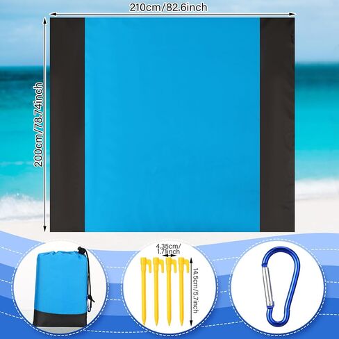 Beach Blanket with Umbrella Set 6 ft Beach Umbrella with Sand Anchor UV Protection 79 x 83 Inch Extra Large Sandproof Beach Mat with 4 Stakes for 3-5 Adults for Travel Camping Hiking Picnic in Saudi Arabia