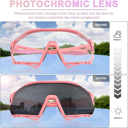 نظارات X-TIGER لركوب الدراجات فوتوكروميك للرجال والنساء نظارات شمسية رياضية شفافة لدراجة MTB والبيسبول والجري للحماية من الأشعة فوق البنفسجية in Kuwait