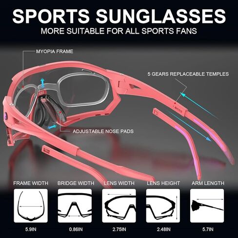 نظارات X-TIGER لركوب الدراجات فوتوكروميك للرجال والنساء نظارات شمسية رياضية شفافة لدراجة MTB والبيسبول والجري للحماية من الأشعة فوق البنفسجية in Kuwait