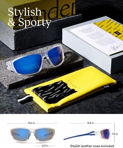 Gander Premium Sport Sunglasses for Men - With 100% UV Protection, Wraparound Style. Great for Driving, Biking & Running in Saudi Arabia