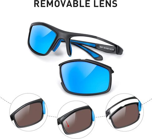 Sports Polarized Sunglasses With Interchangeable Lenes 100% UV for Men Women TR90 Unbreakable Frame in Saudi Arabia
