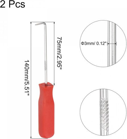 uxcell 90 Degree Pick Hook 5.51" Puller Remover Removal Tool for Oil Seal/O-rings, Gasket, Hose 2Pcs in Saudi Arabia