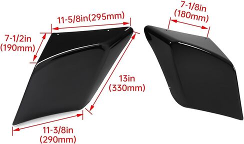 HECASA Extended Side Panel Covers Compatible with 1989-2013 Harley Touring Road King Street Glide Electra Glide Road Glide Stretched Extension Pair Painted Black ABS Plastic in Saudi Arabia