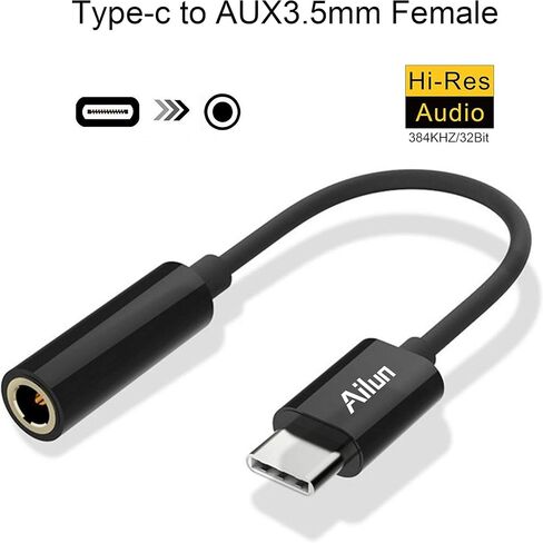 محول صوت Ailun USB C إلى 3.5 مم عالي الدقة من النوع C ذكر إلى أنثى مقبس Aux ستيريو سماعة رأس دونجل محول سلك كابل لأجهزة USB C in Kuwait