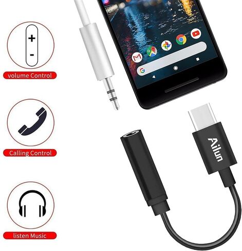 محول صوت Ailun USB C إلى 3.5 مم عالي الدقة من النوع C ذكر إلى أنثى مقبس Aux ستيريو سماعة رأس دونجل محول سلك كابل لأجهزة USB C in Kuwait
