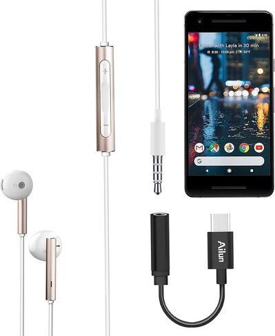 محول صوت Ailun USB C إلى 3.5 مم عالي الدقة من النوع C ذكر إلى أنثى مقبس Aux ستيريو سماعة رأس دونجل محول سلك كابل لأجهزة USB C in Kuwait